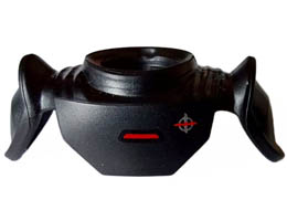 Minifigure Armor Shoulder Pads Pointed with Short Neck Protection and Clip on Back with Red Line and SW Grand Inquisitor Symbol Pattern : {черен}