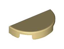 TILE 1X2, W/ 1/2 CIRCLE: {тухлено жълт}