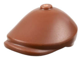 Minifigure, Headgear Flat Cap: {червеникаво-кафяв}