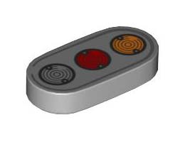TILE 1X2, 1/2 CIRCLE, NO. 1: {умерено каменно сив}