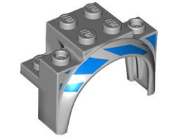 Тухличка с арка 2X4X2 1/3 No. 2: {умерено каменно сив}