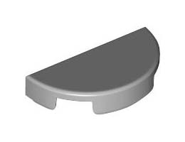 TILE 1X2, W/ 1/2 CIRCLE: {умерено каменно сив}