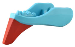 Dragon Head (Avatar Ikran) Jaw Lower with Red Crest Pattern: {умерено небесносин}
