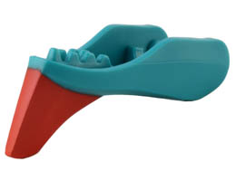 Dragon Head (Avatar Ikran) Jaw Lower with Red Crest Pattern: {ярко синьо-зелен}