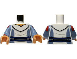 Torso SW Uniform, Sand Blue Panels, Dark Blue and Silver Belt, Nougat Neck Pattern / Sand Blue Arms with Red Panels and Stripes Pattern / Nougat Hands : {бял}