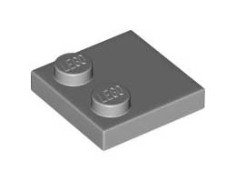 PLATE 2X2, W/ REDUCED KNOBS, NO. 1: {металическо сребрист}