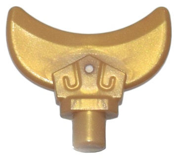 Minifigure, Weapon Monk's Spade Concave Blade with Bar: {топло златист}