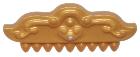 Minifigure, Weapon Rake / Comb with Bar and Elaborate Handle: {топло златист}