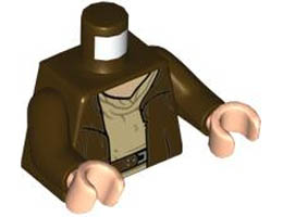 Torso Hooded Coat, Tan Shirt, Belt with Silver Buckle, Light Nougat Neck Pattern (SW Obi-Wan) / Dark Brown Arms / Light Nougat Hands : {тъмно кафяв}