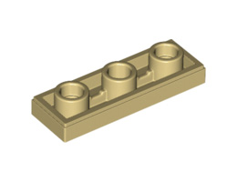 Плоска плочка 1X3 инверсна с отвор 3.2 : {тухлено жълт}