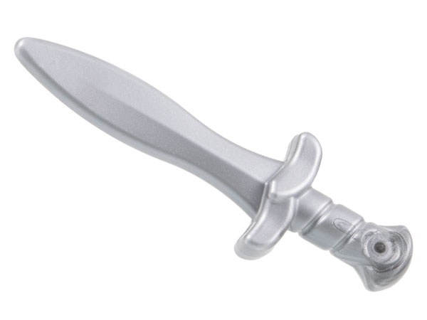 Minifigure, Weapon Sword, Small with Detailed Hilt (Sting): {сребърно метален}