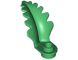 Plant Plate, Round 1 x 1 with Curved, Upright Leaf: {тъмно зелен}