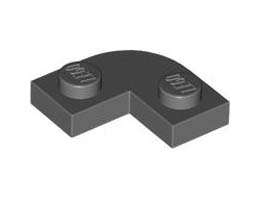 PLATE 2X2, 1/4 CIRCLE, W/ CUT OUT: {тъмно каменно сив}