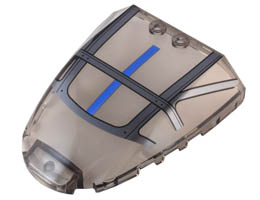 Windscreen 6 x 7 x 1 1/3 with Silver Framework and Blue Stripe Pattern: {прозрачно кафяв}