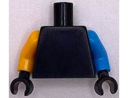 Torso Plain / Medium Azure Arm Left / Bright Light Orange Arm Right / Black Hands: {черен}