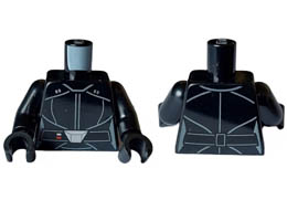 Torso Female SW Jacket, Dark Bluish Gray Lines, Belt with Silver Buckle Pattern (Third Sister) / Black Arms / Black Hands: {черен}