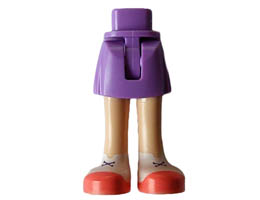 Mini Doll Hips and Skirt, Light Nougat Legs and White Shoes, Coral Soles Pattern - Thin Hinge: {умерено лавандулов}