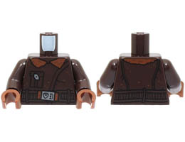 Torso Coat with Reddish Brown Fur Lining, Pocket with Clasp and Belt with Silver Buckle Pattern / Dark Brown Arms / Reddish Brown Hands : {тъмно кафяв}