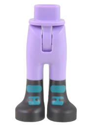 Mini Doll Hips and Trousers with Back Pockets with Pearl Dark Gray Boots with Dark Turquoise Patches Pattern - Thin Hinge : {лавандулов}