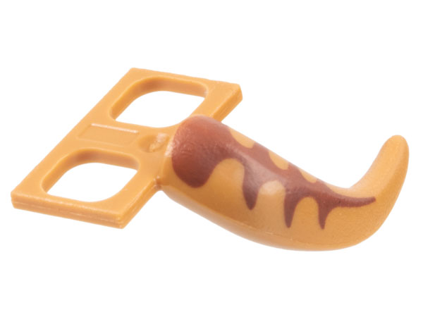 Minifigure Costume Tail Dinosaur with Reddish Brown Stripes Pattern: {умерен нуга}