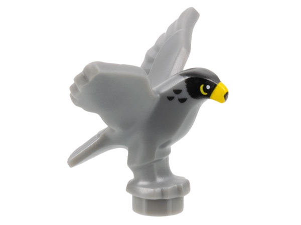 Bird, Falcon with Black Head, Yellow Eyes and Beak Pattern: {тъмно каменно сив}