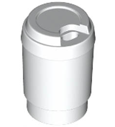 Minifigure, Utensil Cup, Take Out Cup with Top Hole: {бял}