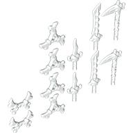 ACCESSORIES, SWORD, NO. 5, Weapon Pack Bone Sickles, Swords, Hooks, and Shuriken Throwing Stars, 12 in Bag (Multipack): {бял}