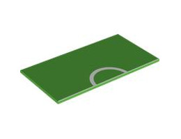 Tile 8 x 16 with Bottom Tubes with White Soccer Halfway Line and Center Circle Pattern: {ярко зелен}