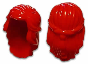 Minifigure, Hair Female Mid-Length with Braid Around Sides: {ярко червен}