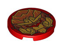 TILE 3X3, CIRCLE, NO. 16: {ярко червен}