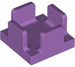 Container, Box 2 x 2 x 1 Half with 4 Side Supports: {умерено лавандулов}