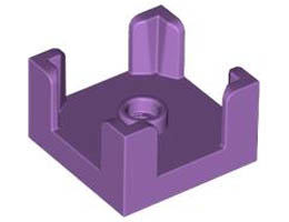 Container, Box 2 x 2 x 1 Half with Stud and 4 Corner Supports: {умерено лавандулов}