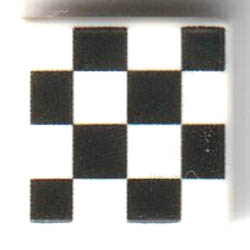 Tile 1 x 1 with Groove with Black Checkered Pattern: {бял}