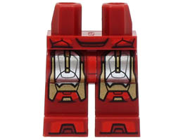 Hips and Legs with Large Silver and Gold Armor Plates and Red Trim and Toes Pattern: {нов тъмно червен}