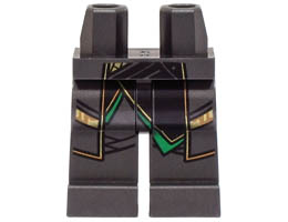 Hips and Legs with Black Shirt Tail and Long Coattails with Gold and Green Trim Pattern: {титаниево метален}