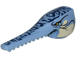 Skimwing Head Jaw Upper with Tan Face, Gold Eyes, and Dark Blue Scales Pattern: {пясъчно син}