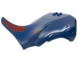 Tulkun NaVi Whale Head Jaw Upper with 4 White Eyes and Stripes, Red Markings Pattern: {земно син}