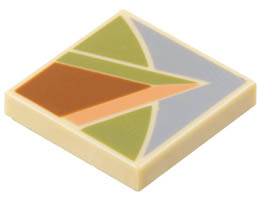 Tile 2 x 2 with Groove with Dark Orange, Olive Green, Nougat, and Sand Blue Angular Shapes Pattern: {тухлено жълт}