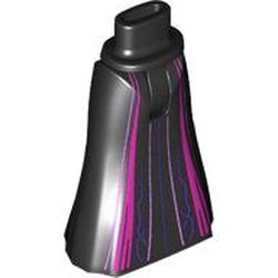 Mini Doll Hips and Skirt Full Length with Dark Purple Vines and Magenta and Metallic Pink Stripes Pattern - Thin Hinge: {черен}