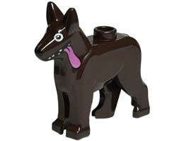 Dog, Alsatian / German Shepherd with White Eyes, Black Nose and Dark Pink Tongue Pattern (Dante): {тъмно кафяв}