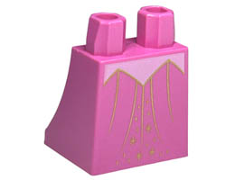 Lower Body, Skirt with Bright Pink Pointed Shape and Gold Lines and Stars Pattern: {ярко пурпурен}