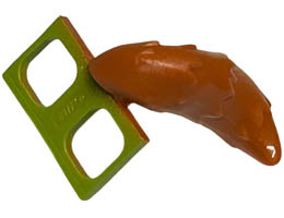 Minifigure Costume Tail Fluffy with Lime Hips Attachment Pattern: {тъмно оранжев}