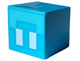 Minifigure, Head, Modified Small Cube with White Eyes and Medium Azure Forehead Pattern (Minecraft Allay): {тъмно небесносин}