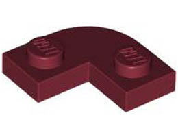 PLATE 2X2, 1/4 CIRCLE, W/ CUT OUT: {нов тъмно червен}
