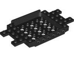 Vehicle Base 6 x 12 x 1 with 5 x 6 Recessed Center, 12 Holes and 1 x 2 Cutouts on Ends: {черен}