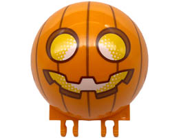 Windscreen 6 x 6 x 3 Canopy Half Sphere with Dual 2 Fingers with Pumpkin Jack O Lantern with Yellow Eyes and Mouth and Dark Orange Lines Pattern : {ярко оранжев}