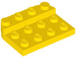 Plate, Round 3 x 4 x 2/3, Raised 1 x 4: {ярко жълт}