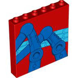 Panel 1 x 6 x 5 with Blue Mechanical Spider Legs and Medium Azure Web Pattern Side B: {ярко червен}