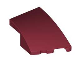 BRICK 2X3, OUTSIDE BOW, RIGHT: {нов тъмно червен}