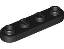 Plate, Round 1 x 4 with 2 Open Studs: {черен}